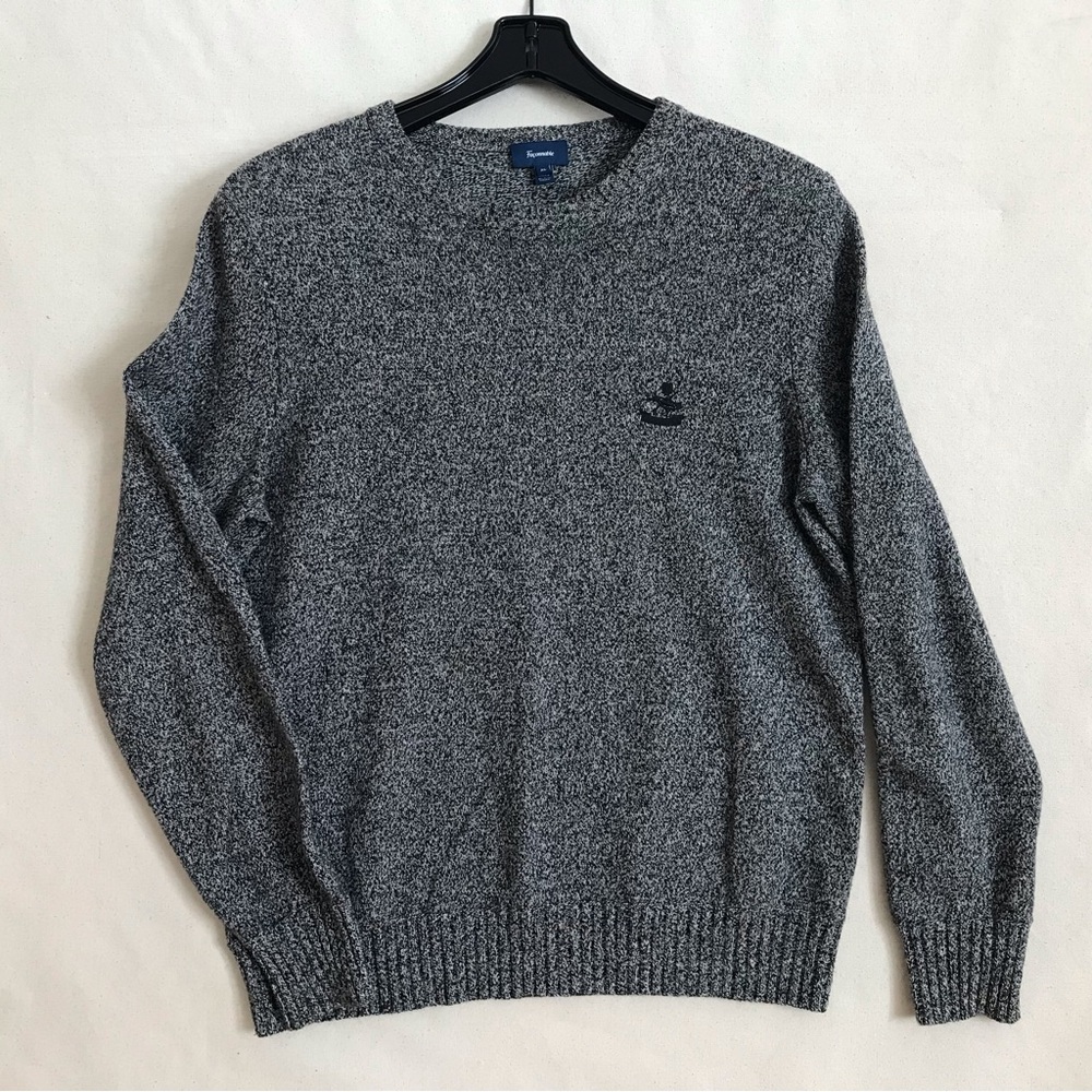 Faconnable Men’s Crewneck  Long sleeve Lambswool Sweater Black  Size M